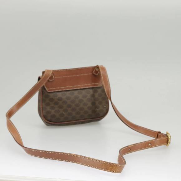 CELINE Macadam Canvas Shoulder Bag PVC Leather Brown Gold Auth 100176 - Picture 6 of 16